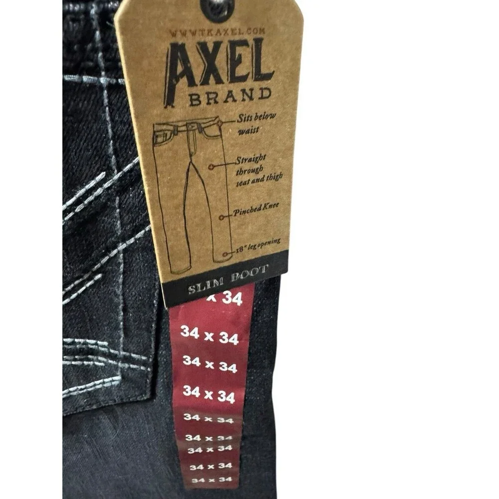 T.K. Axel Men’s Slim Boot Jeans 34x34 Black NWT